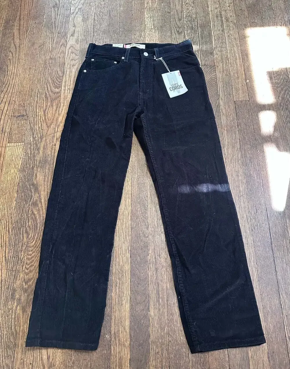 Levi's 505 Regular Fit Corduroy Pants Black Size 32x30